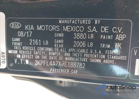 2018 Kia Forte S z USA, uszkodzony, nr VIN 3KPFL4A7XJE188782